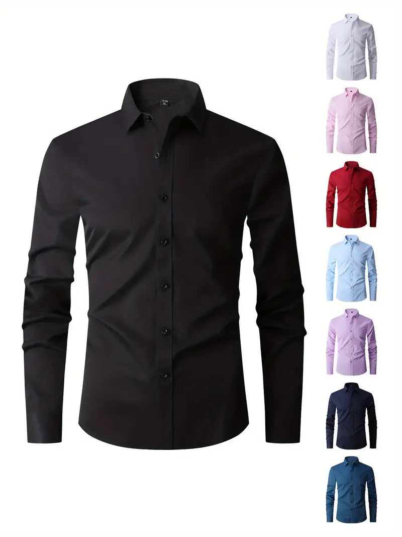 Doyle™ | Plain Monochrome Slim-Fit Shirt