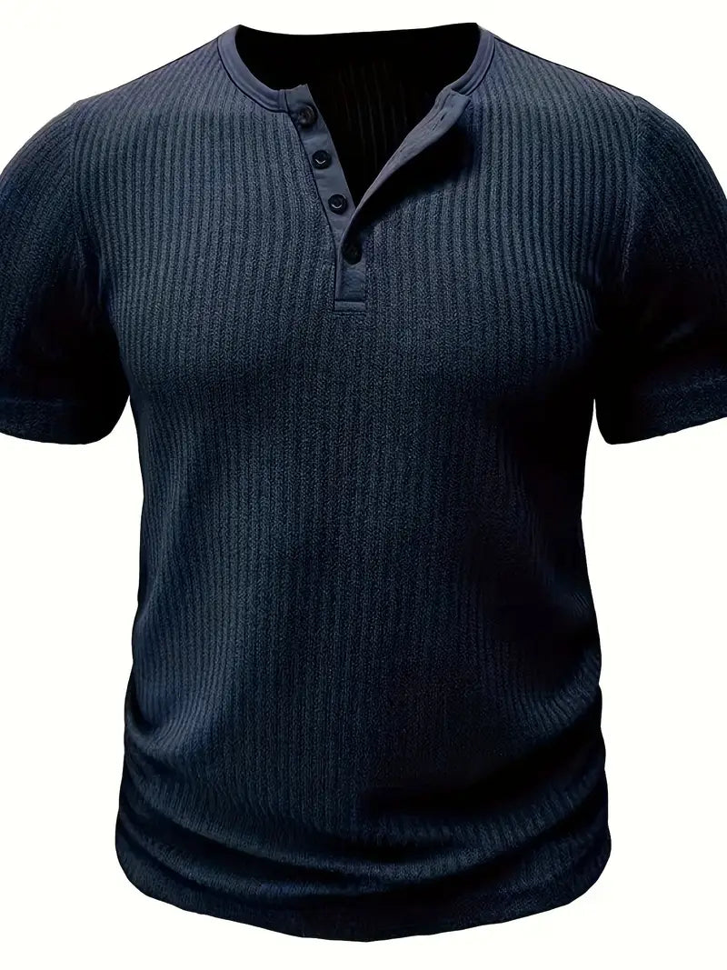 Saunders™ | Organic Cotton Short-Sleeved Henley Shirt