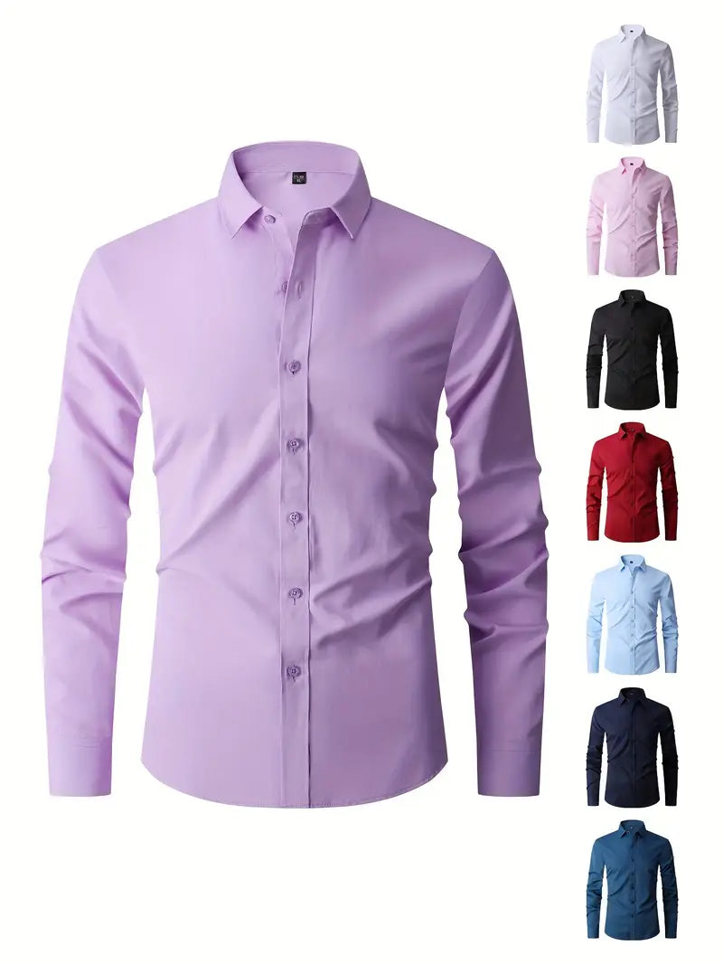 Doyle™ | Plain Monochrome Slim-Fit Shirt