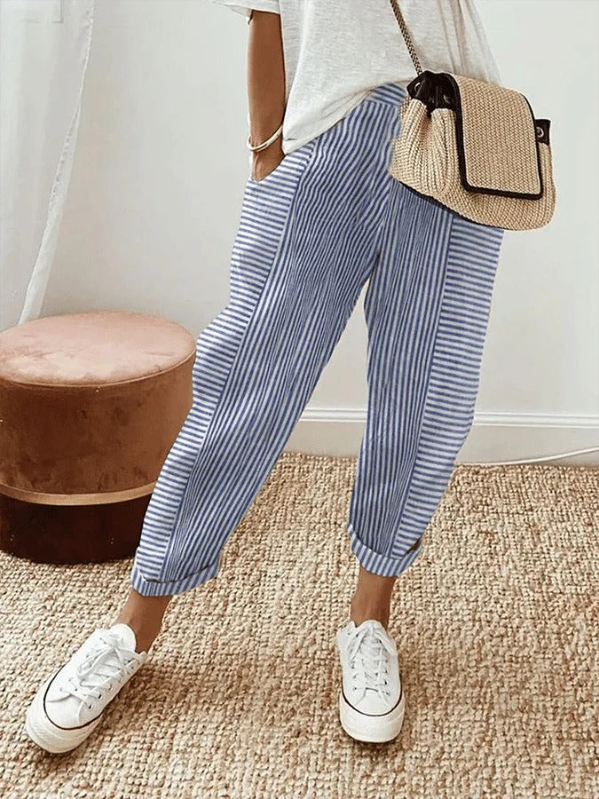 Tiffer™ | Linen Striped Trousers