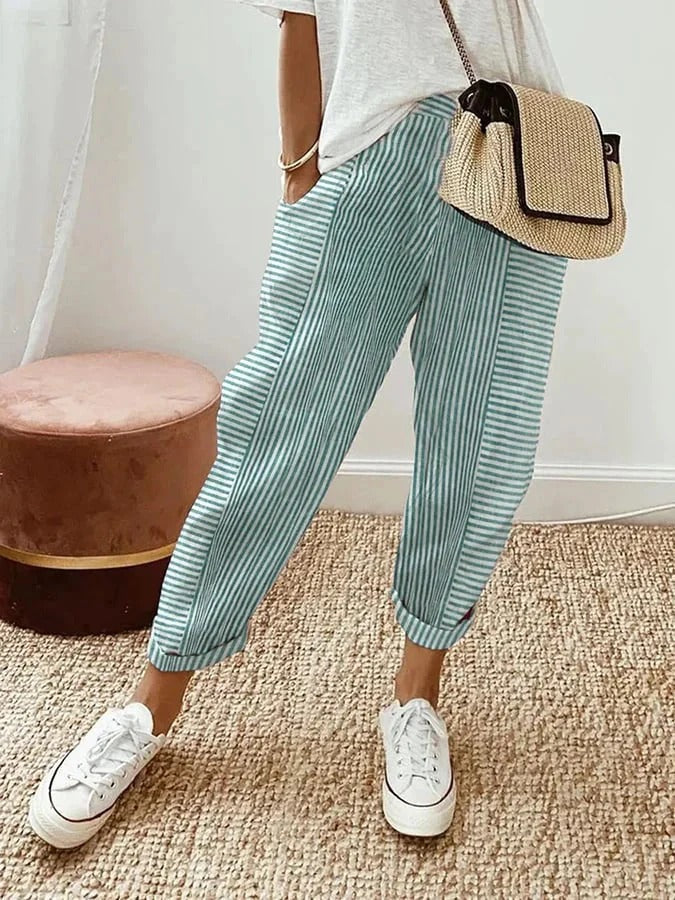 Tiffer™ | Linen Striped Trousers