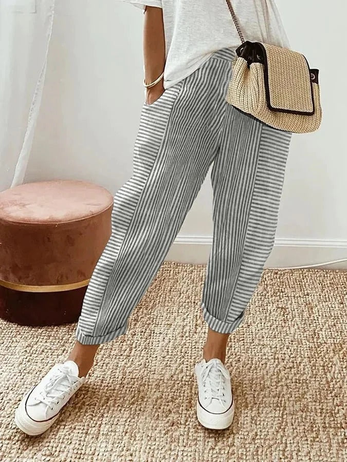 Tiffer™ | Linen Striped Trousers