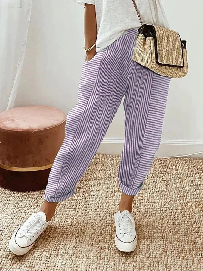 Tiffer™ | Linen Striped Trousers