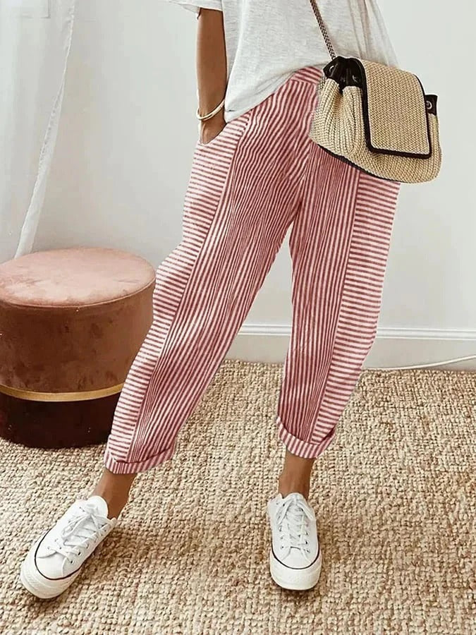 Tiffer™ | Linen Striped Trousers