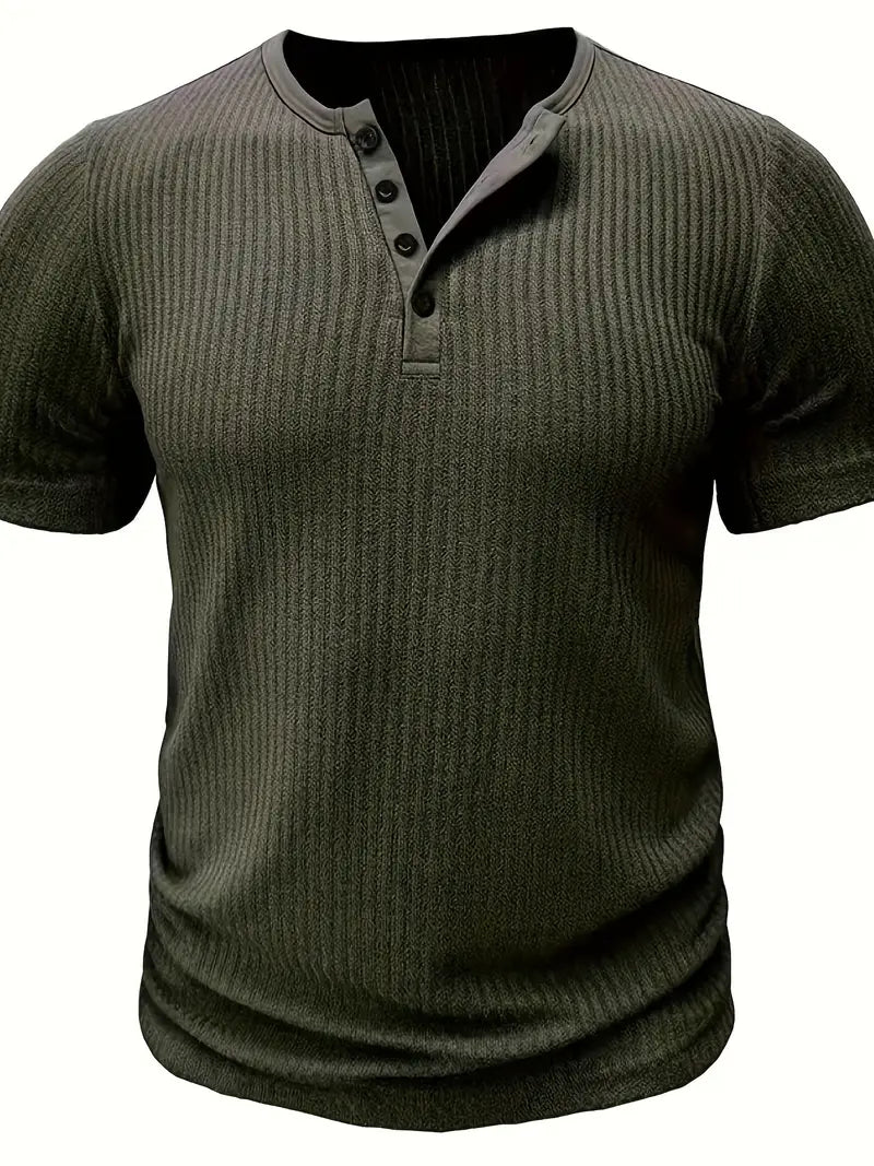 Saunders™ | Organic Cotton Short-Sleeved Henley Shirt
