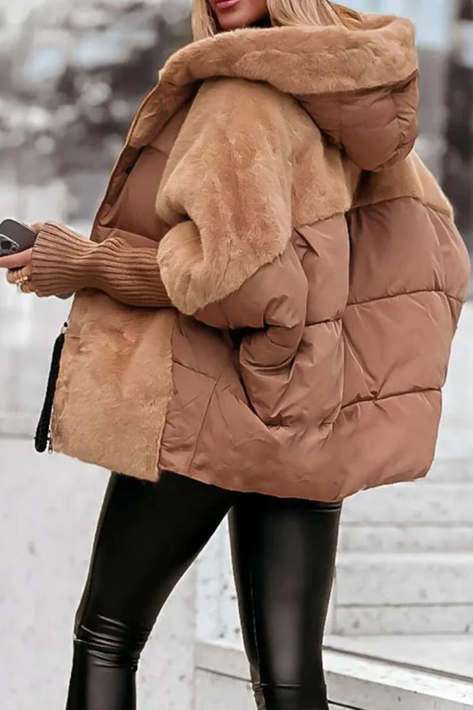 Samantha™ | Women's Multicolored Thermal Jacket with Hood for Winter