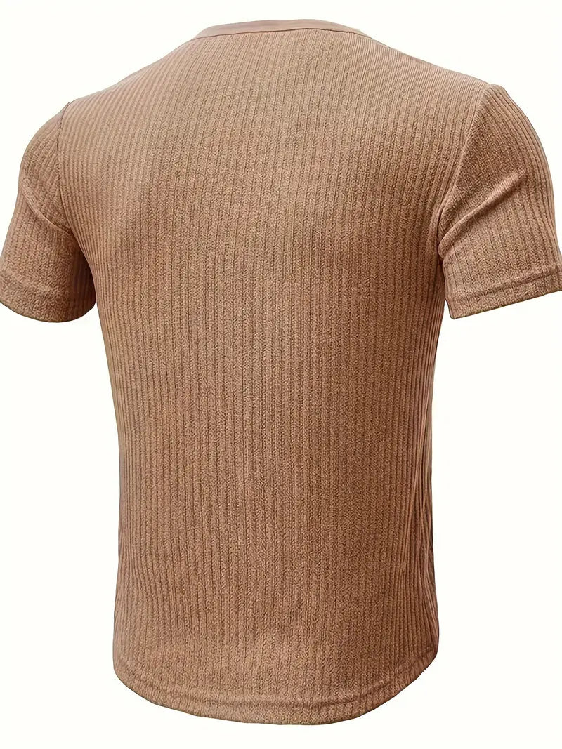Saunders™ | Organic Cotton Short-Sleeved Henley Shirt