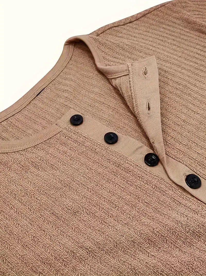 Saunders™ | Organic Cotton Short-Sleeved Henley Shirt