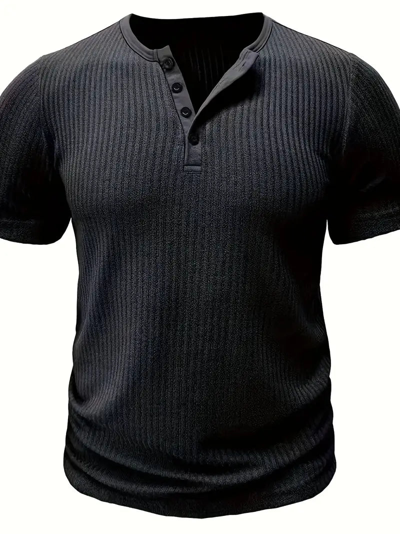 Saunders™ | Organic Cotton Short-Sleeved Henley Shirt