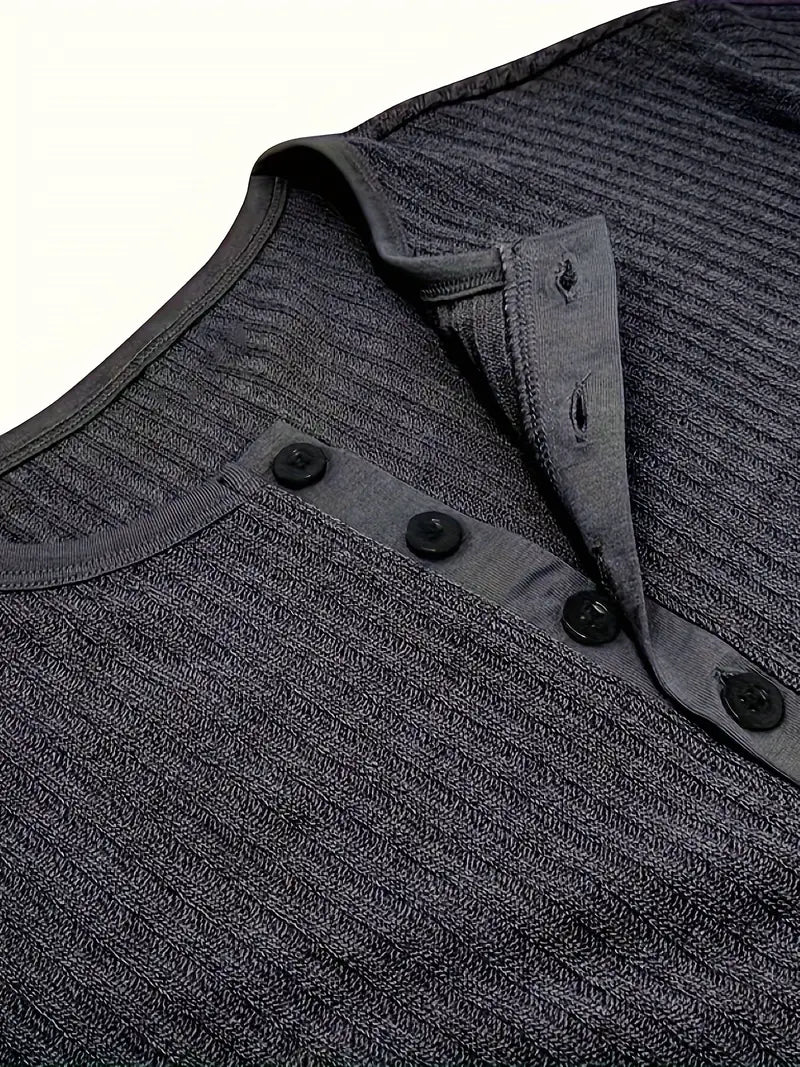 Saunders™ | Organic Cotton Short-Sleeved Henley Shirt