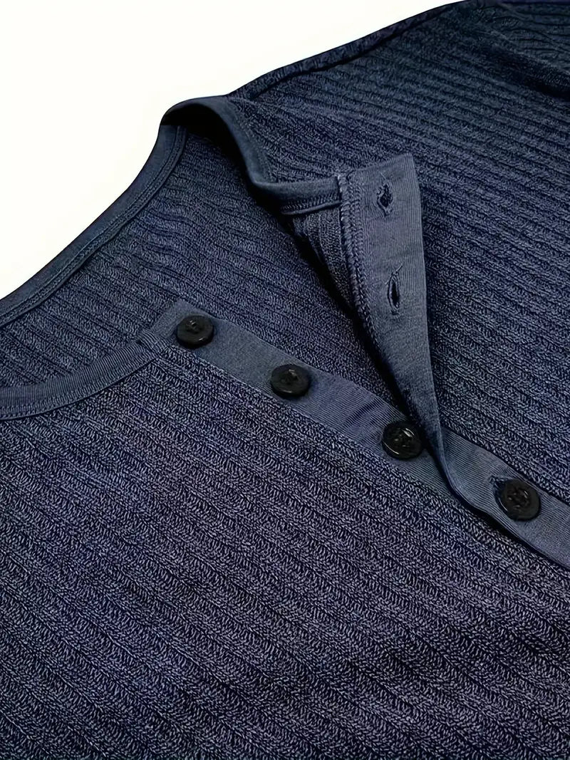 Saunders™ | Organic Cotton Short-Sleeved Henley Shirt