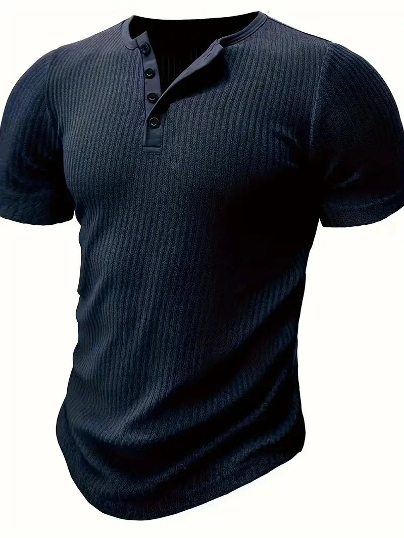 Saunders™ | Organic Cotton Short-Sleeved Henley Shirt