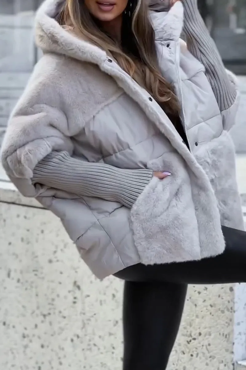 Samantha™ | Women's Multicolored Thermal Jacket with Hood for Winter