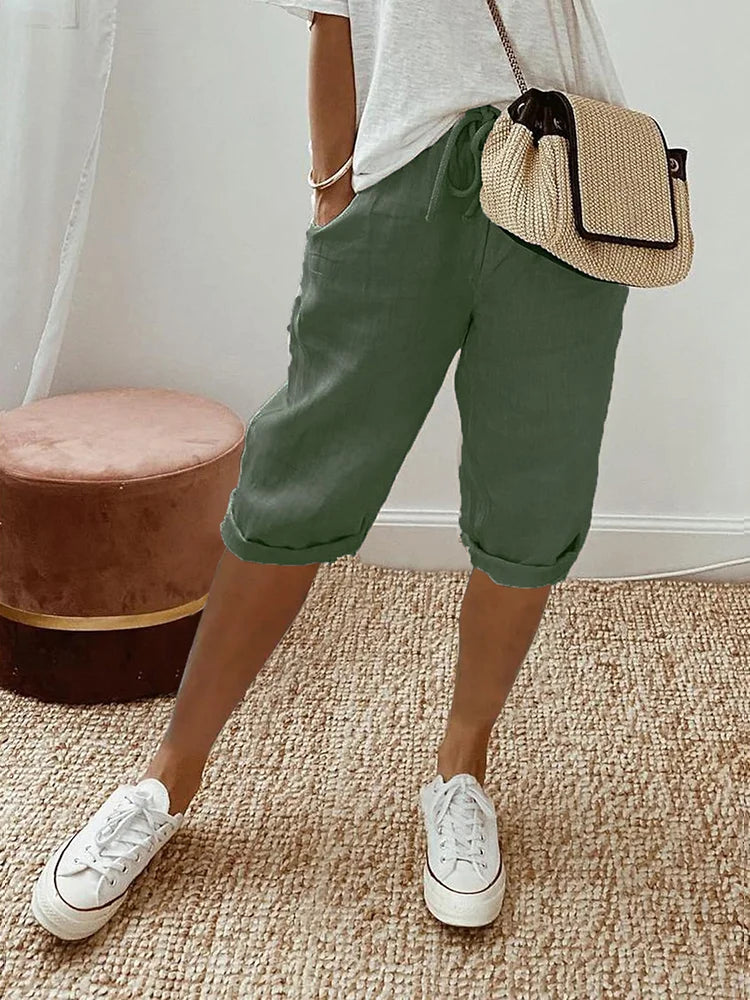 Kinter™ | Women's Cotton-Linen Shorts