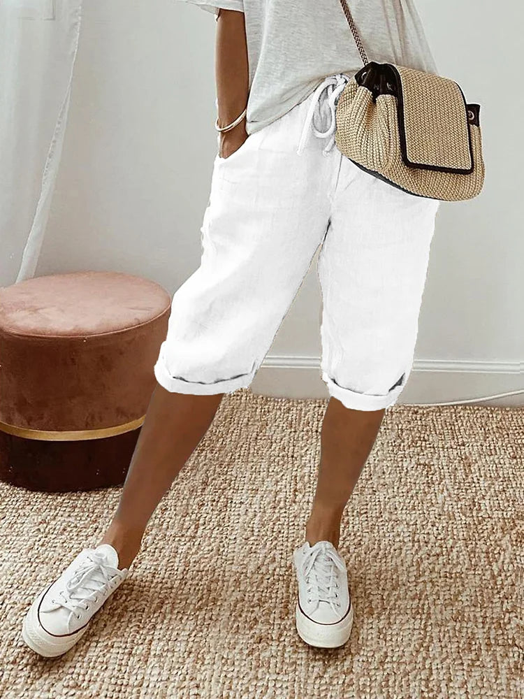 Kinter™ | Women's Cotton-Linen Shorts