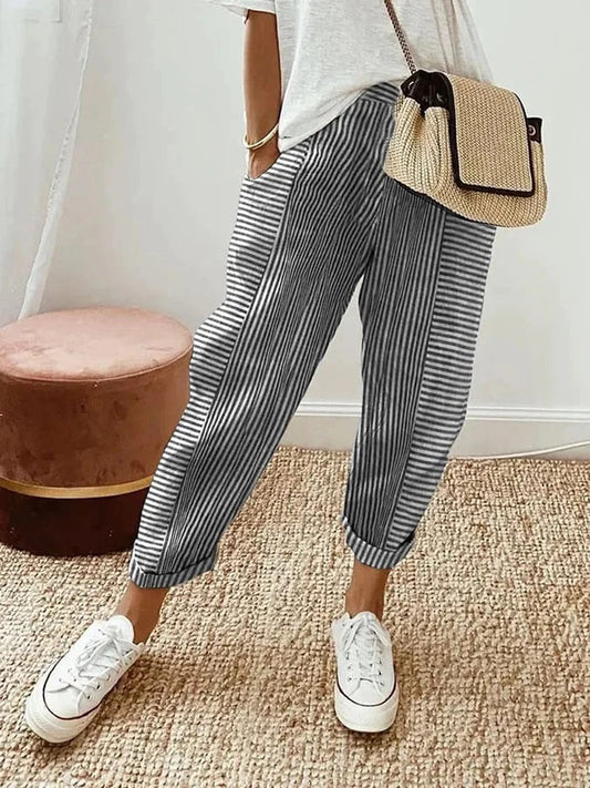 Tiffer™ | Linen Striped Trousers
