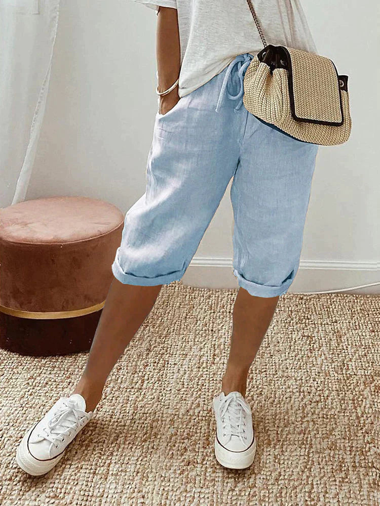 Kinter™ | Women's Cotton-Linen Shorts