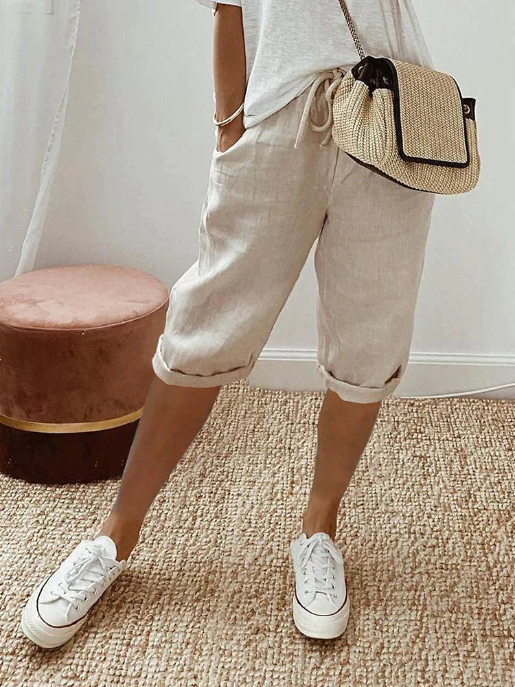Kinter™ | Women's Cotton-Linen Shorts
